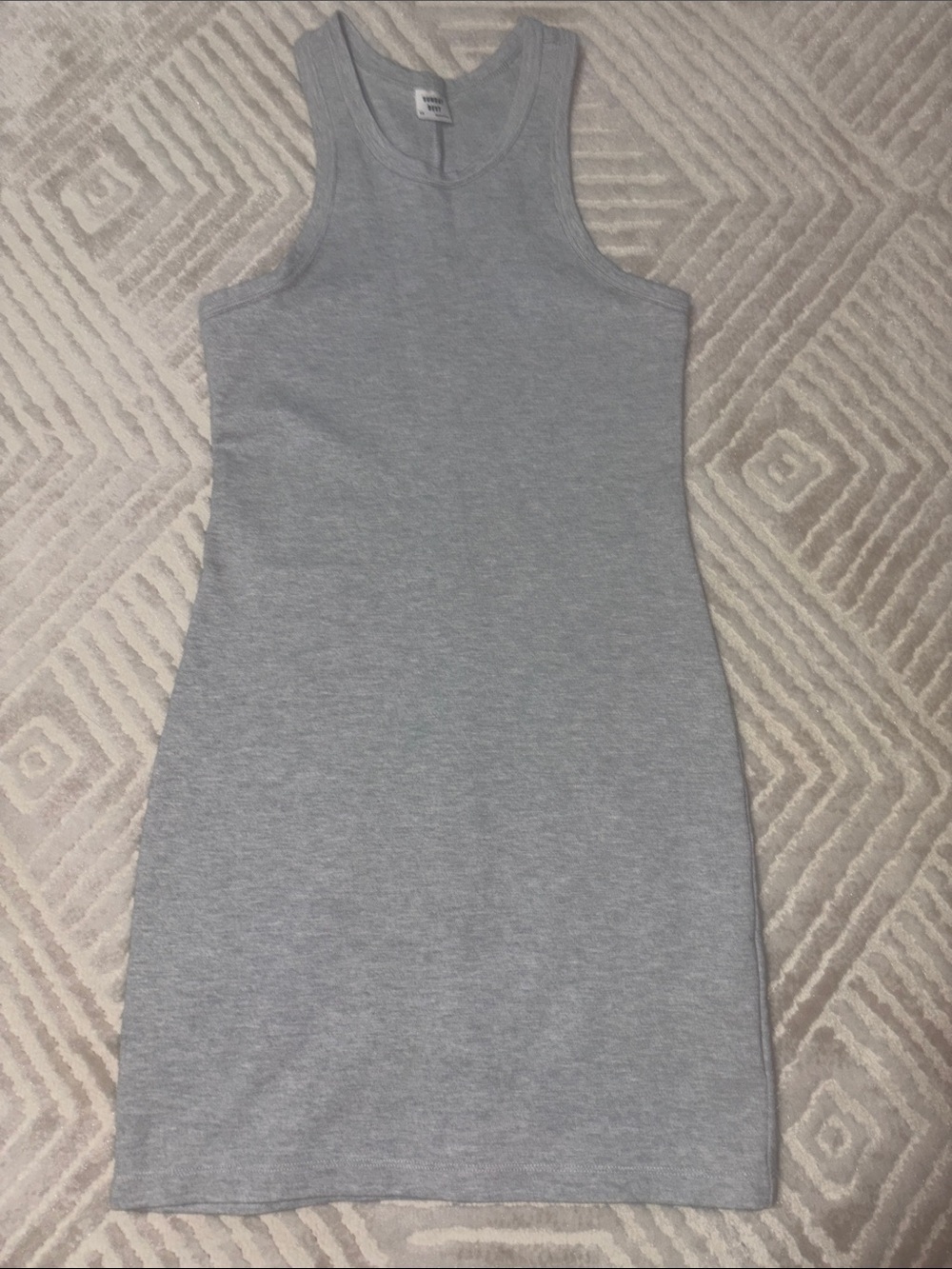 Sunday Best Heather Gray Ribbed Tank Dress